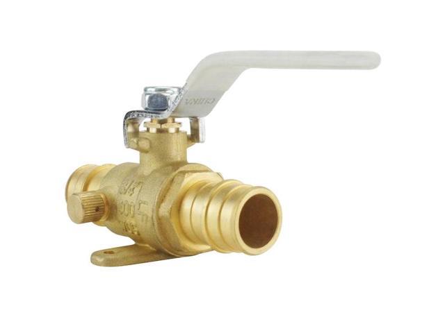 APOLLO EPXV34WD 3/4 in. Brass PEX-A Barb Ball Valve with Drain and Mounting Pad