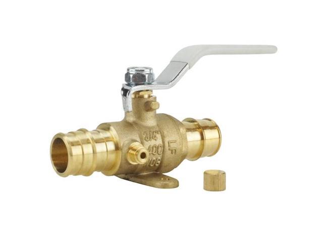 APOLLO EPXV34WD 3/4 in. Brass PEX-A Barb Ball Valve with Drain and Mounting Pad