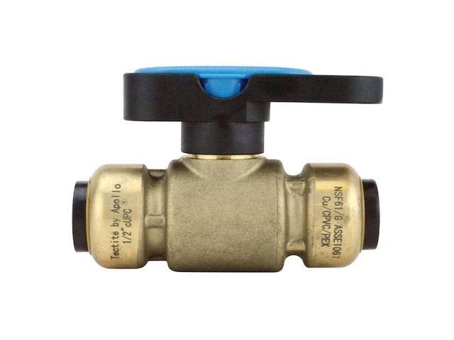 APOLLO FSBBV12TX 1/2 in. Brass Push-To-Connect Compact Ball Valve with Lockable