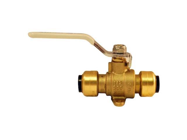 APOLLO FSBBV12DE 1/2 in. Brass Push Ball Valve with Flange and Drain