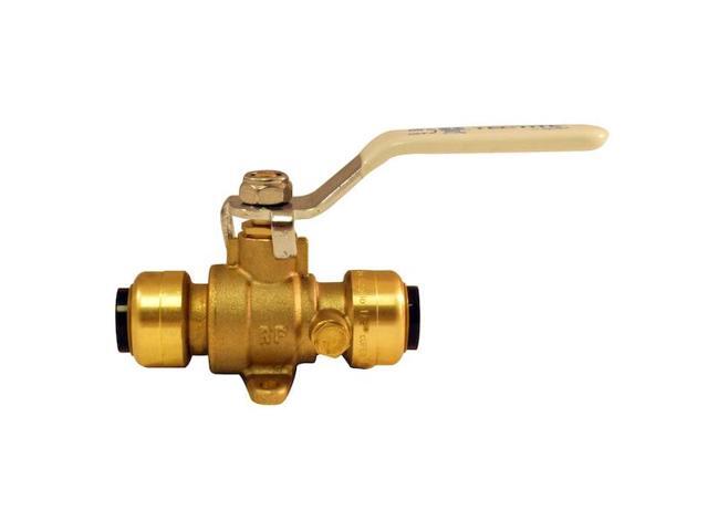 APOLLO FSBBV12DE 1/2 in. Brass Push Ball Valve with Flange and Drain
