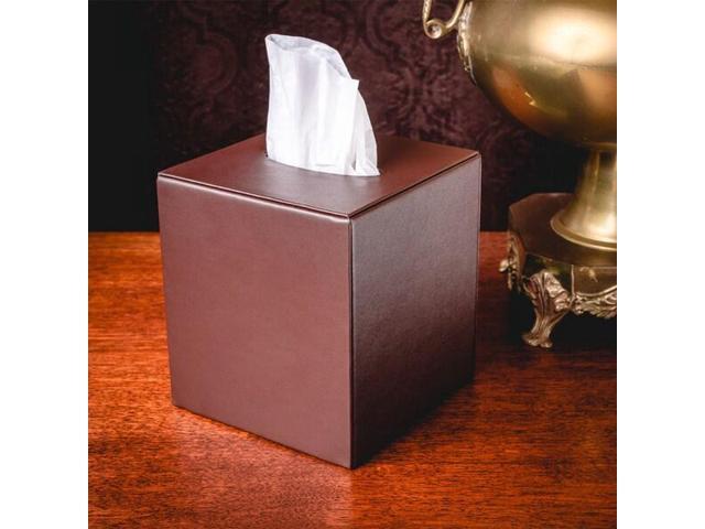 DACASSO AG-3337 Chocolate Brown Leatherette Tissue Box Cover