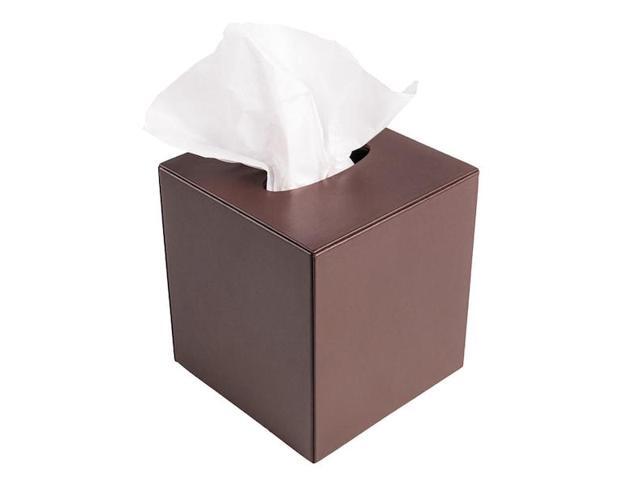 DACASSO AG-3337 Chocolate Brown Leatherette Tissue Box Cover