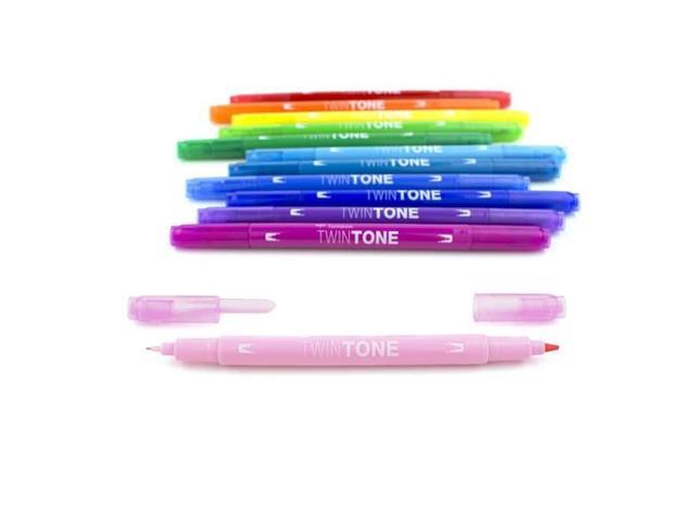Tombow TwinTone Dual-Tip Markers Bold/Extra-Fine Tips Assorted Dozen 61526