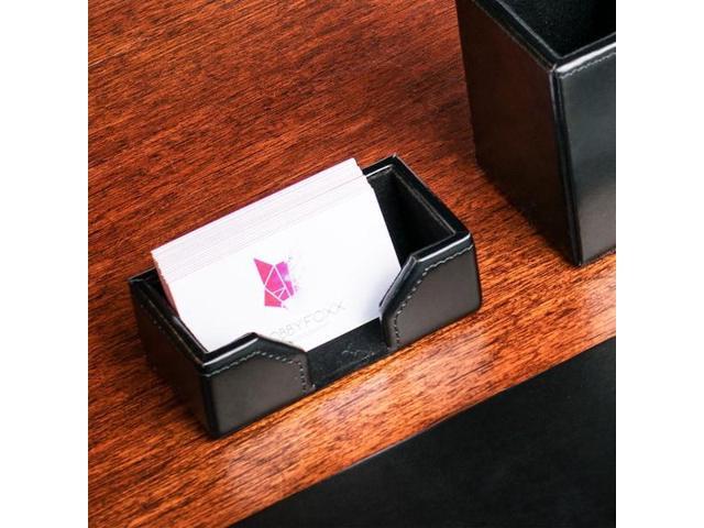 DACASSO AG-1407 Black Bonded Leather Business Card Holder