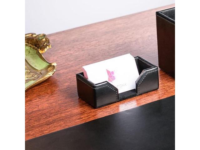 DACASSO AG-1407 Black Bonded Leather Business Card Holder