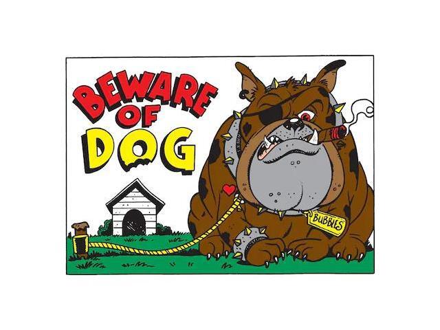 HY-KO A20542 Beware Of Dog Sign 10' x 14', 5PK