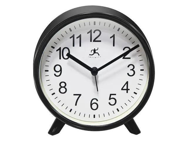 INFINITY INSTRUMENTS 15684BK-4360 Black Tabletop Alarm Clock
