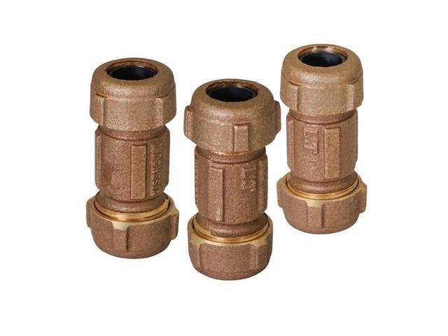 EVERFLOW BRCS0034-NL Coupling Fitting with Packing Nut, Brass, 3' Length
