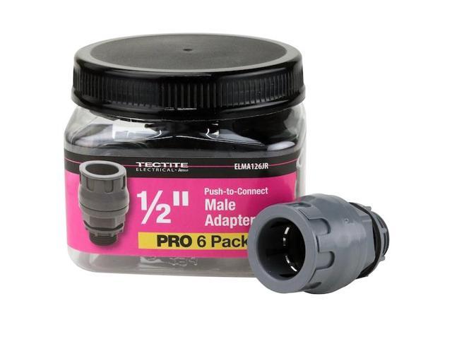 APOLLO ELMA126JR Conduit Fitting Connector, 1/2 in, Push-On, Stainless Steel