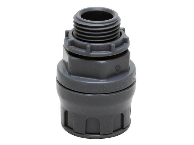 APOLLO ELMA126JR Conduit Fitting Connector, 1/2 in, Push-On, Stainless Steel