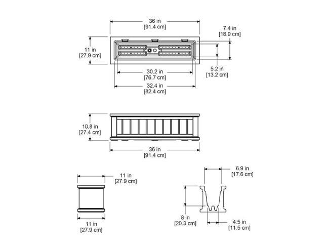 MAYNE 4840-W Cape Cod Window Box 3' - White