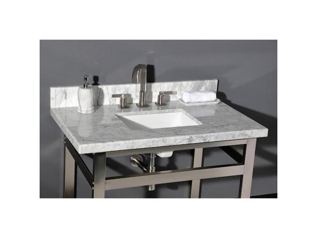 Kingston Brass KVPB3622M38SQ Templeton Vanity Sink Top, 36' x 22', Carrara Marble