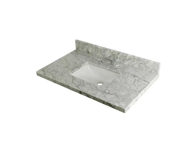 Kingston Brass KVPB3622M38SQ Templeton Vanity Sink Top, 36' x 22', Carrara Marble