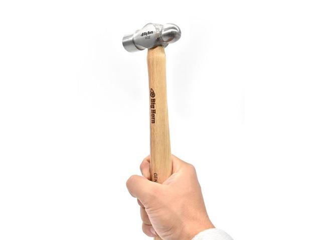 BIG HORN 15128 8 Oz Ball Pein Hammer with Hickory Handle