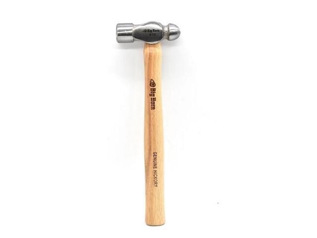 BIG HORN 15128 8 Oz Ball Pein Hammer with Hickory Handle