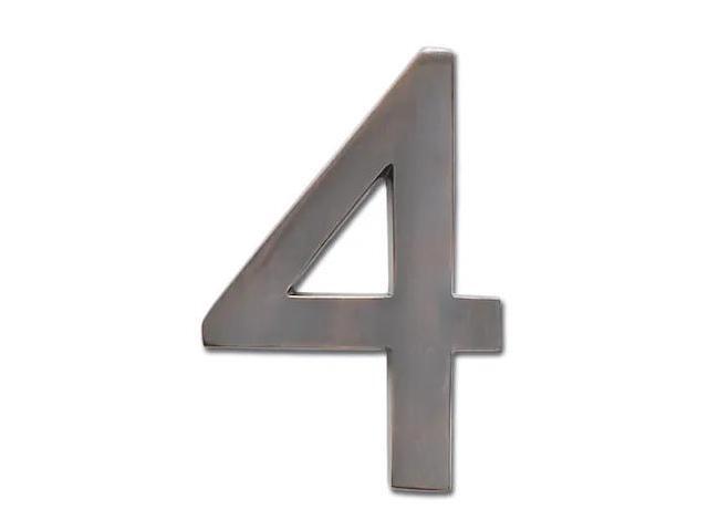 ARCHITECTURAL MAILBOXES 3585DC-4 Brass 5 inch Floating House Number Dark Aged
