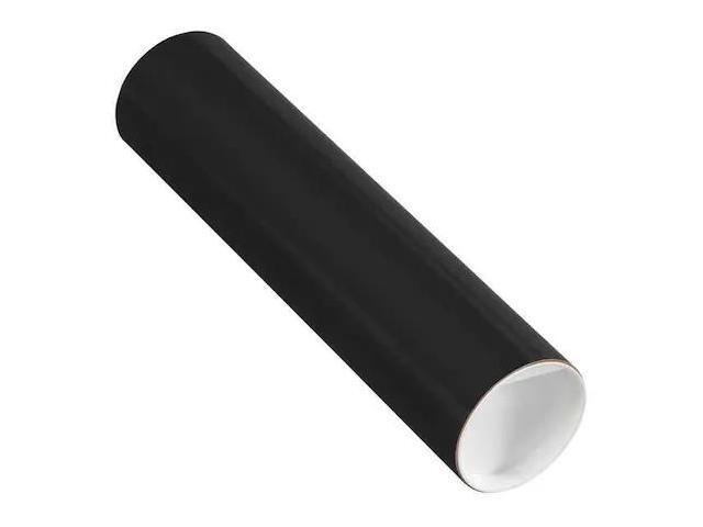 PARTNERS BRAND P3012BL Mailing Tubes with Caps, 3' x 12', Black, PK24