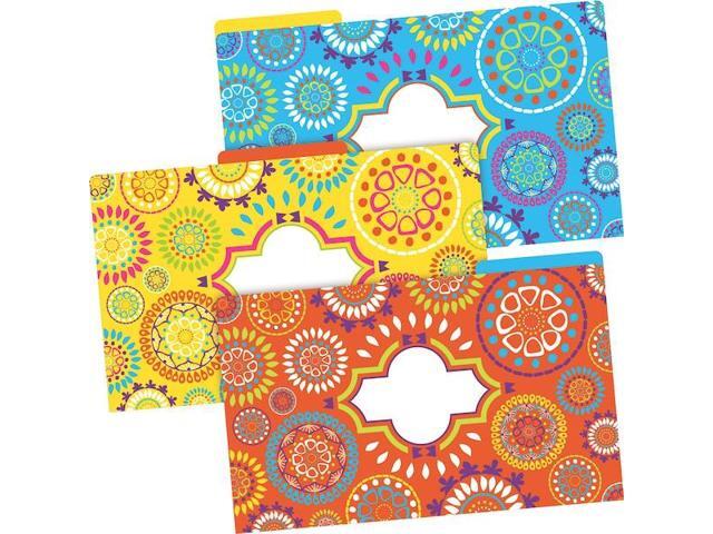 BARKER CREEK 2501 Moroccan Designer Legal-Size File Folders, Multi-Design Set,