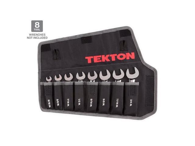 TEKTON ORG27108 Roll Up Tool Bag, Stubby Comb. Wrn Pouch,5/16-3/4',8 Tool,