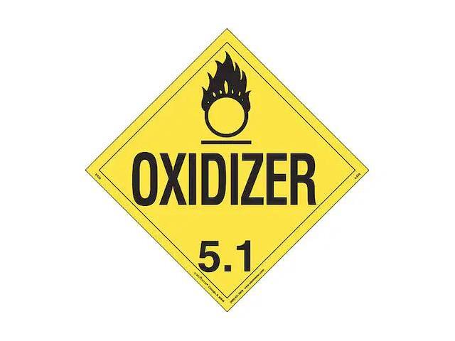 LABELMASTER Z-EZ6 Oxidizer Placard,Worded,E-Z,PK25