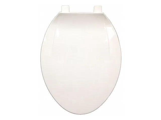 JONES STEPHENS U100600 Utlty Grd/Lght Dty Plstc Seat,Wht,Elongt With Cover,