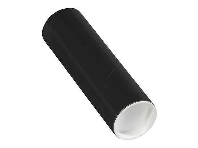 PARTNERS BRAND P2006BL Mailing Tubes with Caps, 2 x 6, Black, PK50