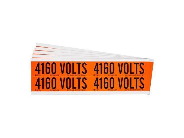 BRADY 152368 4160 Volts Conduit and Voltage Lbls 1.125 in H x 4.125 in W BK on