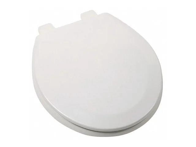 JONES STEPHENS C023WD00 Premium Molded Wood Seat,Wht,Rnd With Cover, QuicKlean