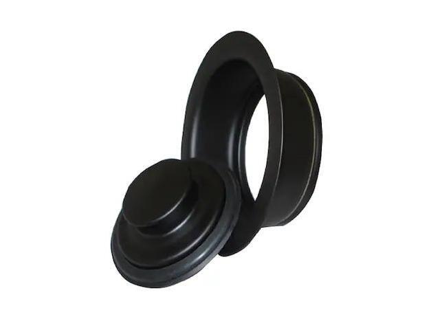 MR. SCRAPPY 21-DSFS3-BK Black Sink Drain Flange and Stopper for 3-Bolt Mount