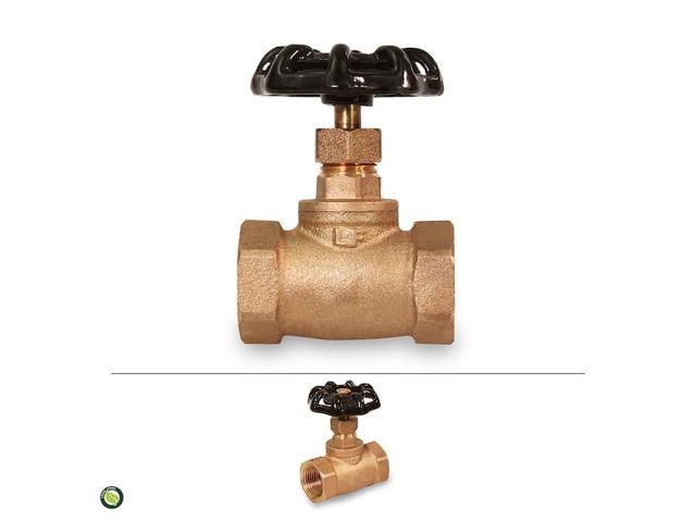EVERFLOW 73342-NL FIP Short Globe Style Stop Valve, Brass 3/4'