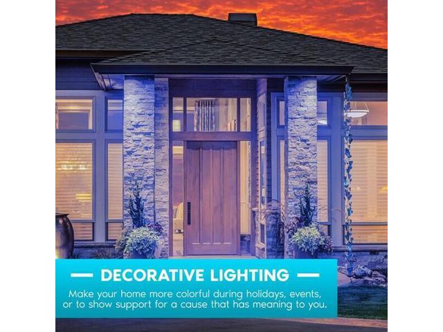 LUXRITE LR21491-3PK A19 LED Light Bulbs 8W (60W Equivalent) Blue Colored Bulbs