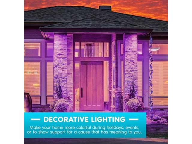 LUXRITE LR21494-2PK A19 LED Light Bulbs 8W (60W Equivalent) Purple Colored