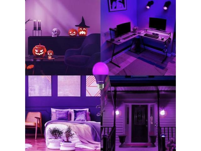 LUXRITE LR21494-2PK A19 LED Light Bulbs 8W (60W Equivalent) Purple Colored