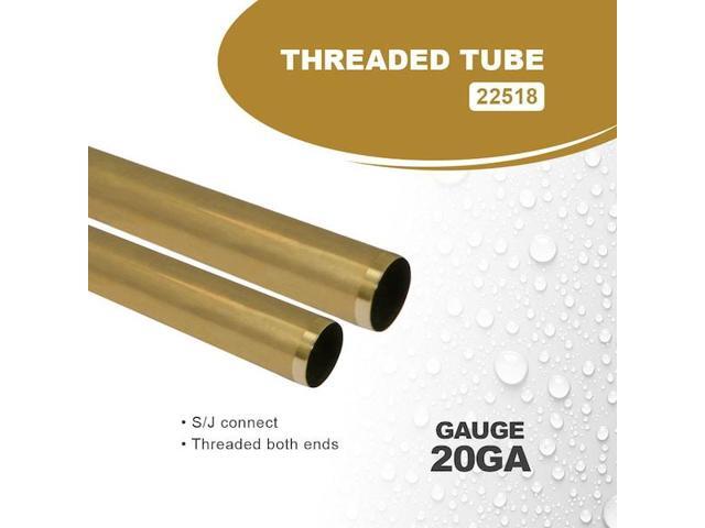 EVERFLOW 22518 Threaded Tube for Tubular Drain Applications, 22GA Brass