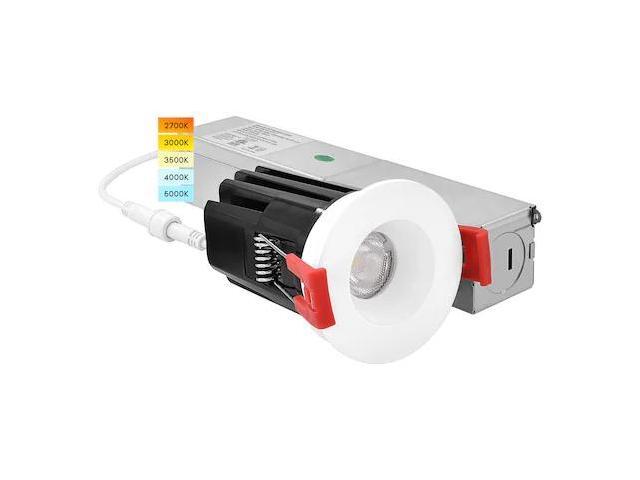 LUXRITE LR23460-1PK 1 Inch LED Recessed Downlight 5 CCT Selectable 2700K-5000K