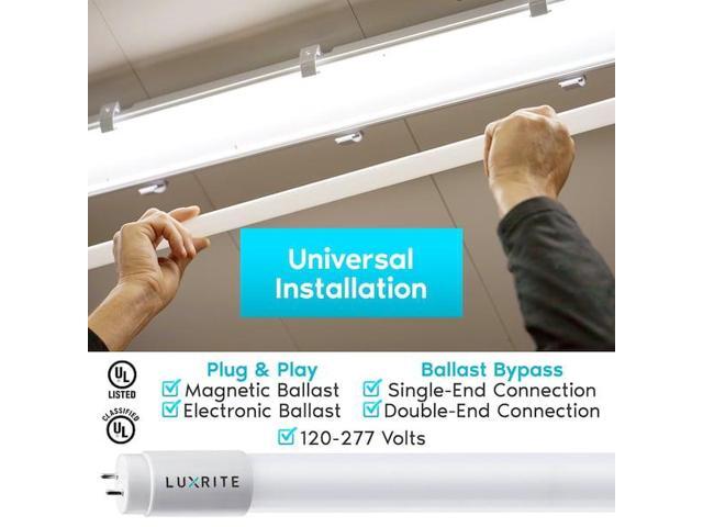 LUXRITE LR34190-4PK T8 LED Tube Light Bulbs 13W (32W Equivalent) 1800LM 3000K