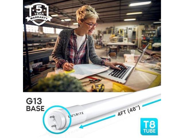 LUXRITE LR34190-4PK T8 LED Tube Light Bulbs 13W (32W Equivalent) 1800LM 3000K