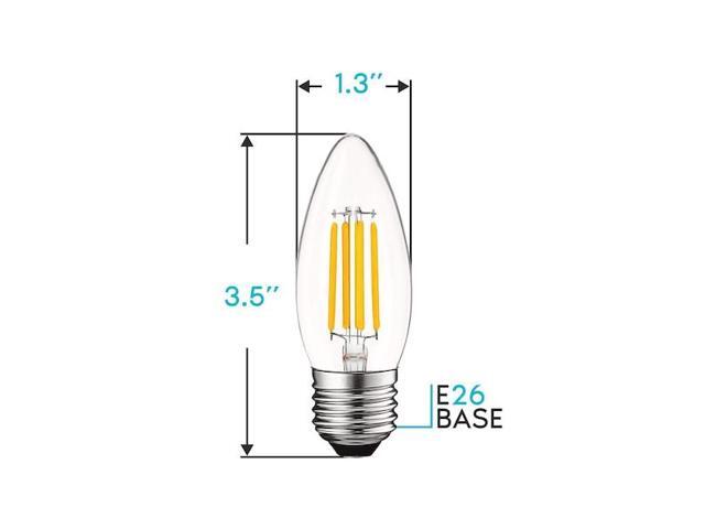 LUXRITE LR21602-6PK B11 LED Light Bulbs 5W (60W Equivalent) 550LM 2700K Warm