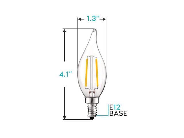 LUXRITE LR21573-16PK CA11 LED Light Bulbs 4W (40W Equivalent) 400LM 2700K Warm