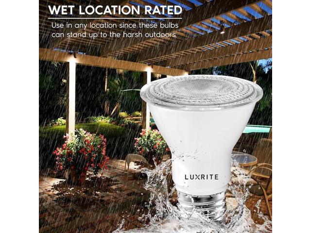 LUXRITE LR31601-4PC PAR20 LED Light Bulbs 7W (50W Equivalent) 500LM 3000K Soft