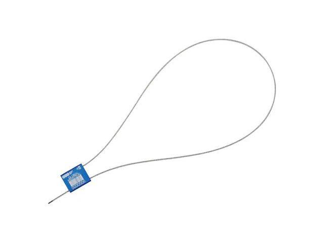 GLOBAL INDUSTRIAL 670489BL Metal Cable Seal, 1/16x24L, Blue, 50PK