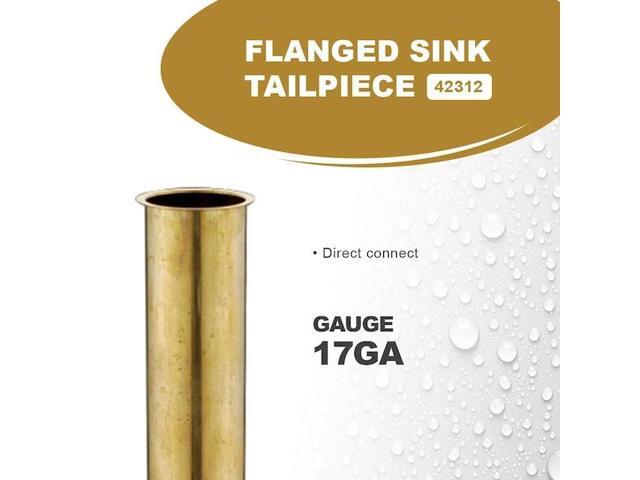 EVERFLOW 42312 Flanged Sink Tailpiece for Tubular Drain Applications, 17GA