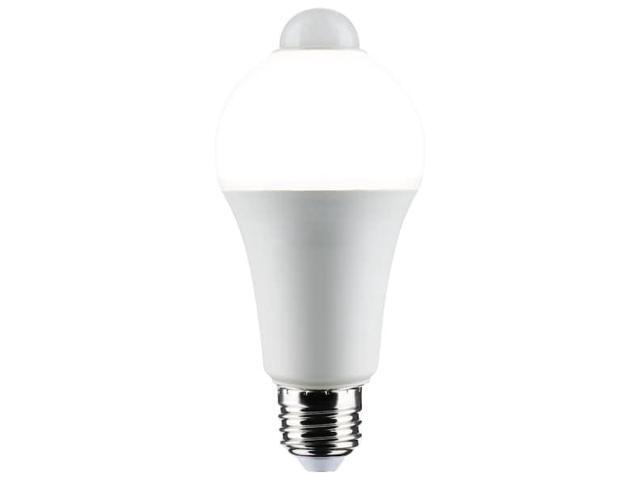 SATCO S11445 12 Watt A19 LED, White, 3000K, 1050 Lumens, 120 Volt, PIR Sensor,