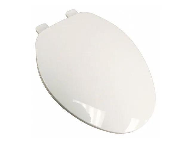 JONES STEPHENS C1011TK00 Builder Grd Plstc Toilet Seat,Wht,Elngtd With Cover,