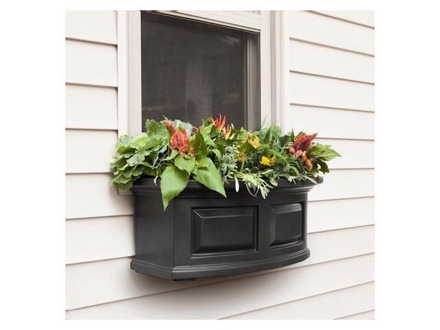 Mayne 4829-B Nantucket Polyethylene Window Box, 2, Black