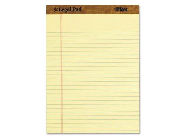 Tops 75327 The Legal Pad Legal Rule Perforated Pads, Letter Size, Canary, 50 Sht Pads, 3-Pk