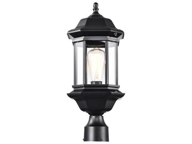 NUVO 60/6115 Hopkins Outdoor Large Post Lantern 1 Light Matte Black Finish