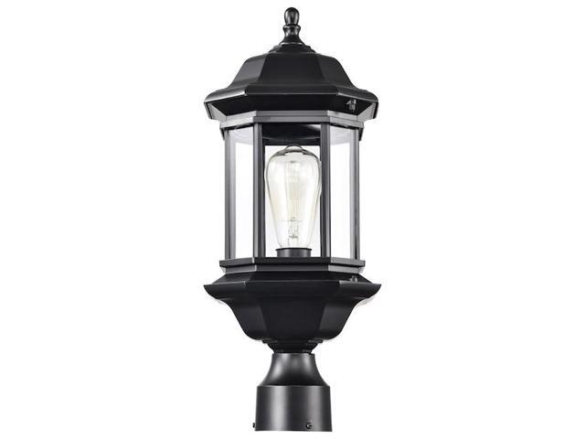 NUVO 60/6115 Hopkins Outdoor Large Post Lantern 1 Light Matte Black Finish