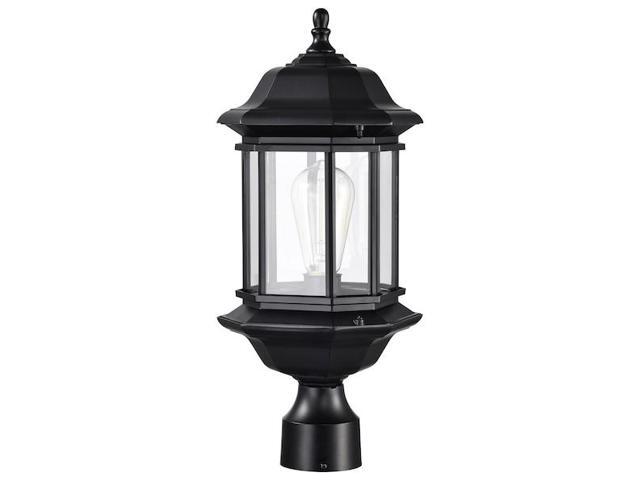 NUVO 60/6115 Hopkins Outdoor Large Post Lantern 1 Light Matte Black Finish